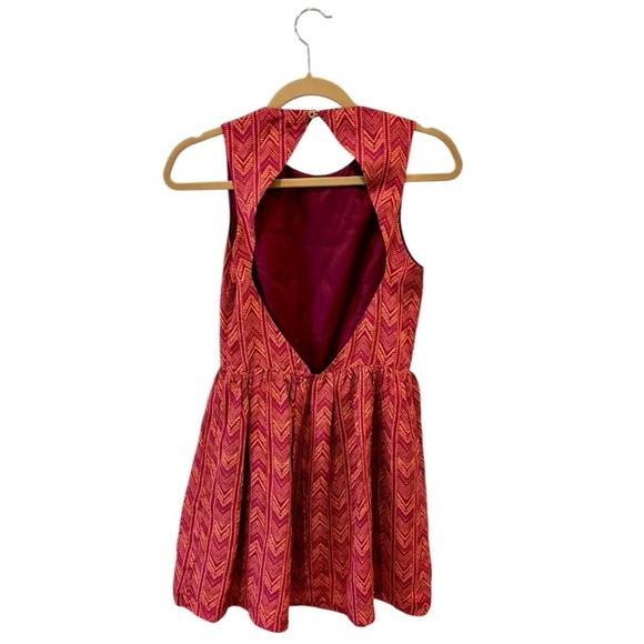 Bec & Bridge Silk Open Back Red Orange Mini Dress - Picture 2 of 7